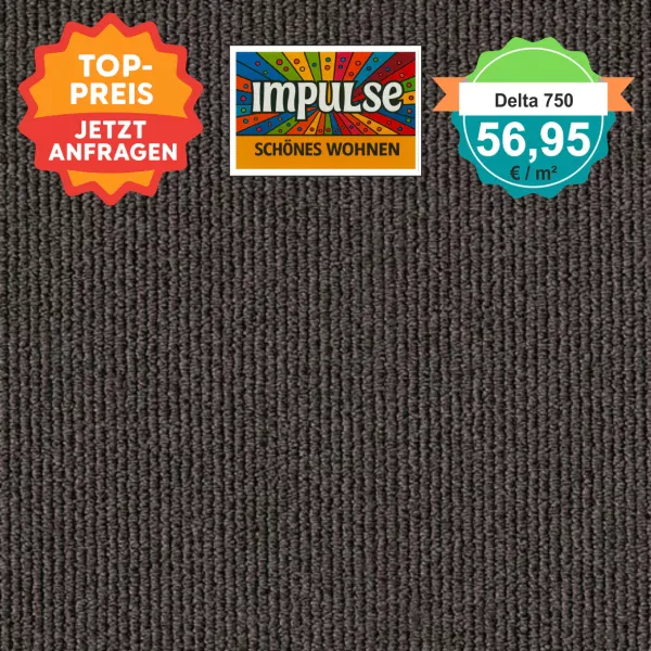 Girloon Delta 750 – robuster Schlingen-Teppichboden in 400 cm Breite